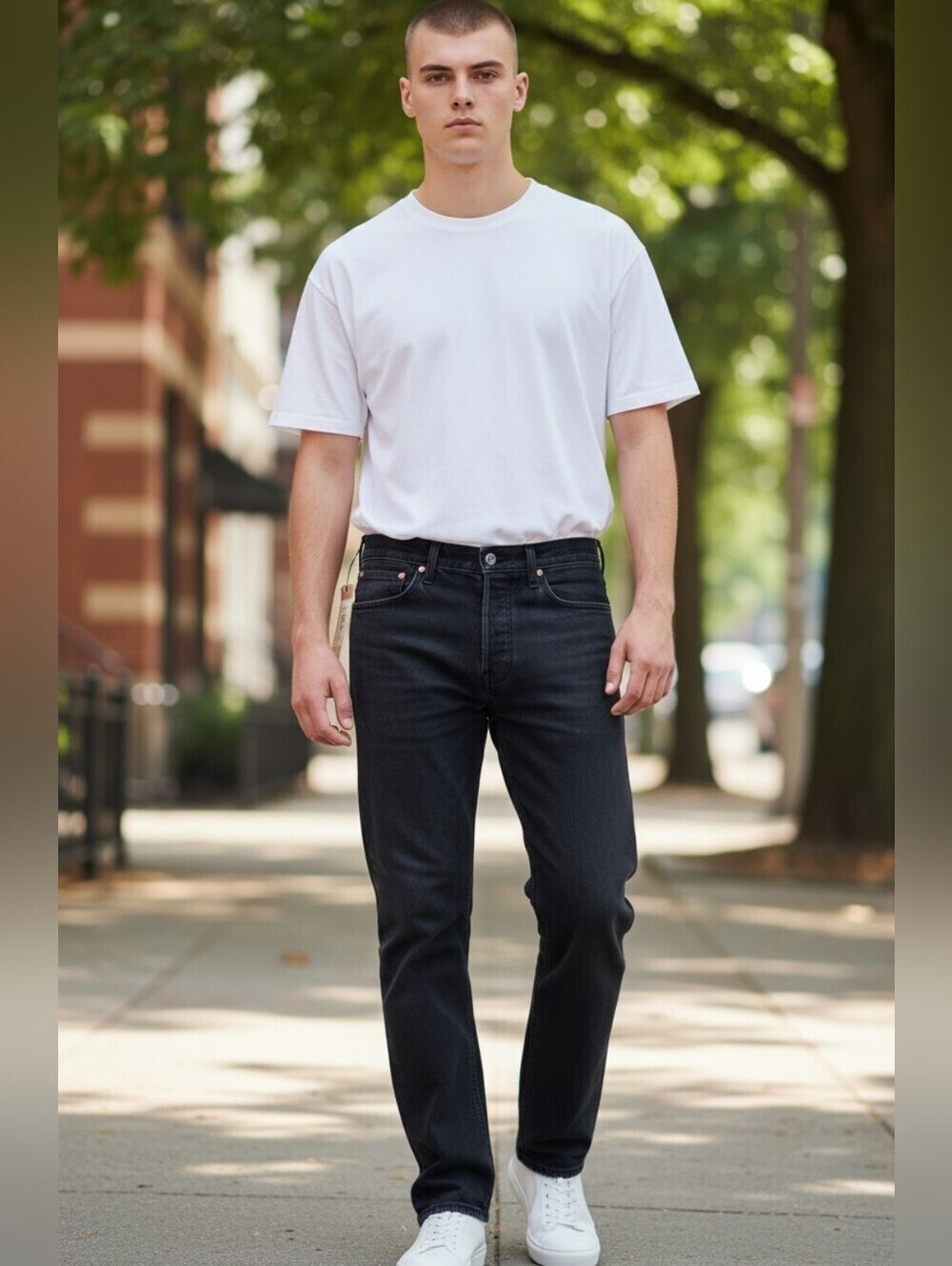 Re/Done Jean Mens 32x32 Black Straight Rigid Fit Button Fly Made In USA New